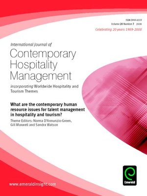 cover image of International Journal of Contemporary Hospitality Management, Volume 20, Issue 7